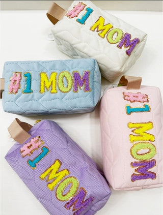 Love and Repeat #1 MOM Cosmetic Bag White