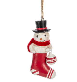 Paper Pulp Snowman Ornament w/Ornament