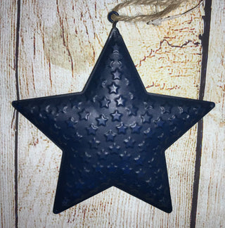 Blue Metal Star Ornament