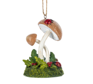 Mushroom Ornament Ladybugs