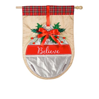 Believe Bell Garden Linen Flag