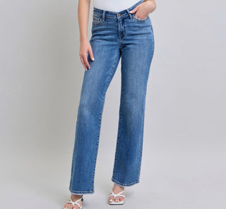 Judy Blue HW V-Front Vintage Wash Straight Fit 82623