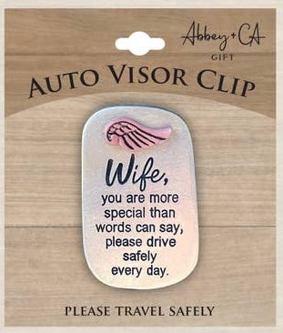 Drive Safely Visor Clip Wife