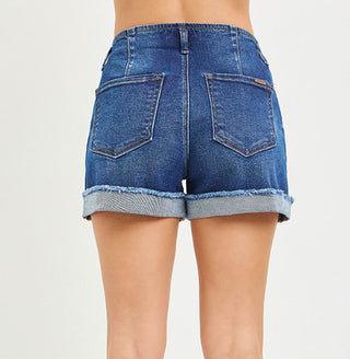 Risen Slouchy Cuffed Shorts Dark 6573