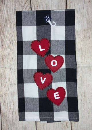 Black & White Check Love Towel