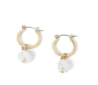 Whispers Small Hoop with Pearl Dangle WN004251/52