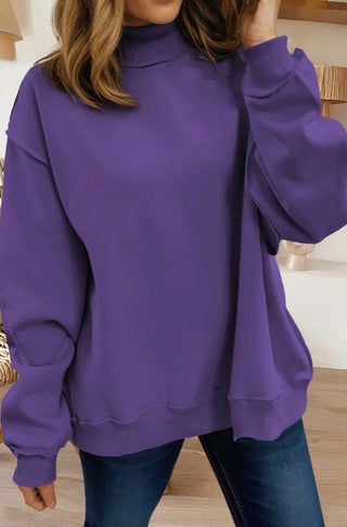 66 Disco Oversize Mock Neck Sweatshirt Purple