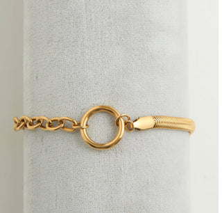 Howard's Narelle Waterproof Cable & Snake Chain Bracelet Gold