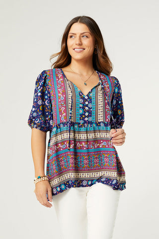 Coco+Carmen Thea V-Neck Floral Top
