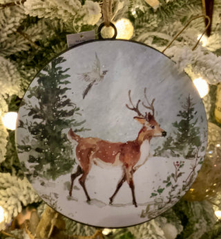 Deer in the Woods Disc Ornament