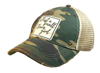 "Just A Small Town Girl" Distressed Trucker Cap