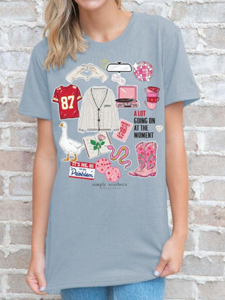Simply Southern Stickers Short Sleeve Satin Blue