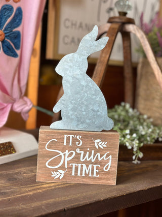 Metal & Wood Easter Spring Sign