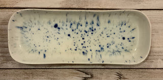 Ceramic Blue/White Splatter Tray