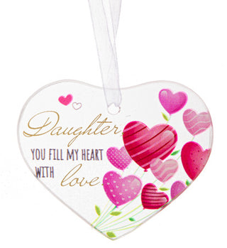 Glass Heart Daughter Ornament