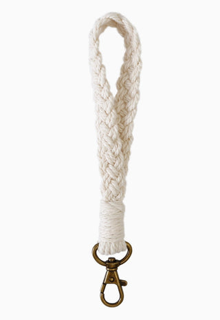 Macrame Flat Braided Wristlet Keychain