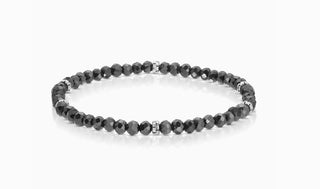 My Fun Colors Mini Crystal Bracelet Black Silver Accent
