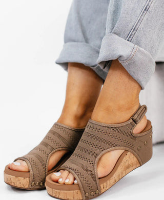 Corkys Carley Wedge Natural Knit