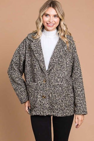 Culture Code 2 Button Single Jacket Vanilla Black