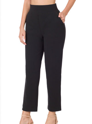 Zenana Stretch Pull On Dress Pants Black