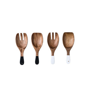 Hand Carved Wood Salad Servers
