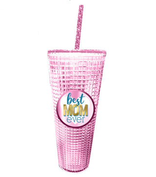 Best Mom Ever Diamond Cup w/Straw