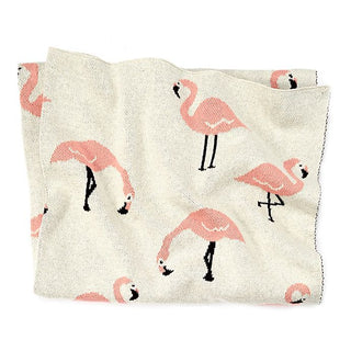 Mudpie Flamingo Knit Blanket