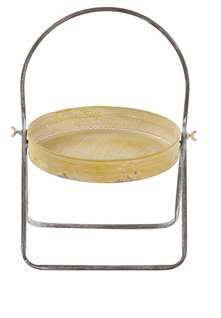 Metal Round Garden Tray w/Handle