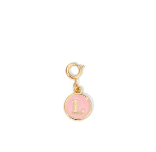 My Fun Colors Charm Pink Enamel Initial Gold L