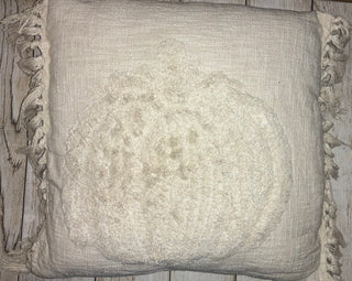 Woven Tufted Pumpkin Pillow