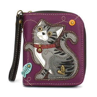 Chala Zip Around Wallet Tabby Cat 839