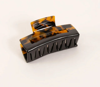 Arianna Chunky Square Claw Hair Clip Brown Tortoise