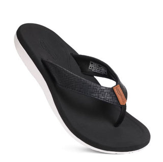 Aerothotic Solace Lightweight Flip Flops Black White 405