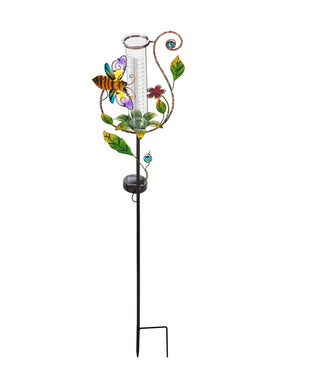 Twinkling Light Solar Rain Gauge Garden Stake