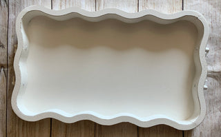 Scalloped White Tray