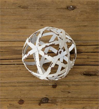 Distressed White Metal Ball