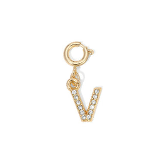 My Fun Colors Rhinestone Initial Gold V