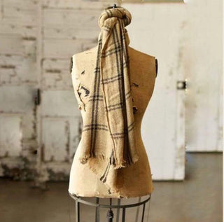 Top It Off Scarf Tan Plaid