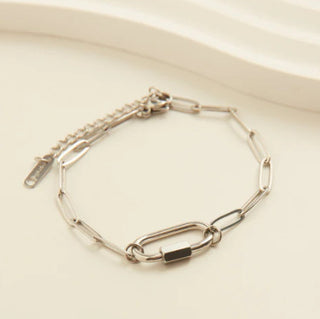 Howard's Narelle Waterproof Paperclip Chain Carabiner Bracelet Silver