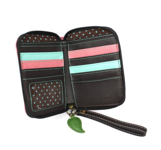 Chala 839 Zip Around Wallet Hummingbird A Pink