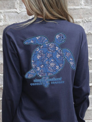 Simply Southern Rose Long Sleeve Turtle Tracking Tee Mirage