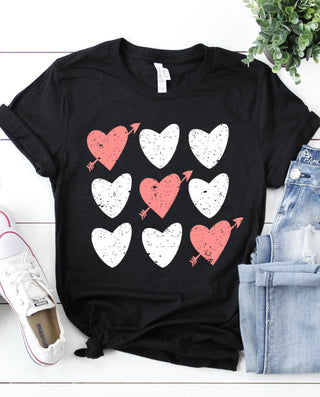 Heart Tic-Tac-Toe Graphic T-Shirt