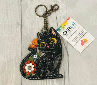 Chala Key Fob/Coin Purse Black Cat 806