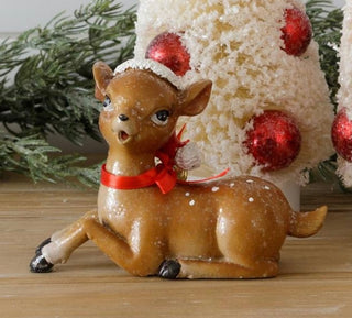 Vintage Christmas Deer Lying Down