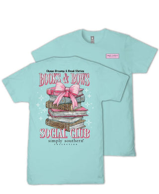 Simply Southern Short Sleeve Tee Books Aqua