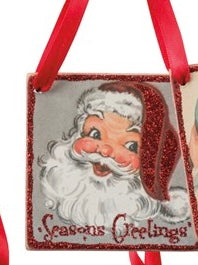 Retro Santa Ornament Season’s Greetings