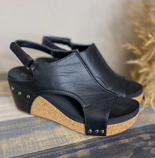 Corky's Carley Wedge in Black Smooth