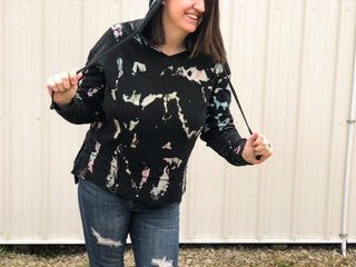Sew in Love Tie Dye Waffle V-Neck Hoodie