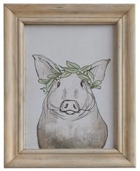 Wood Frame Wall Art w/ Animal