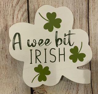 Wood Shamrock Tabletop Sign